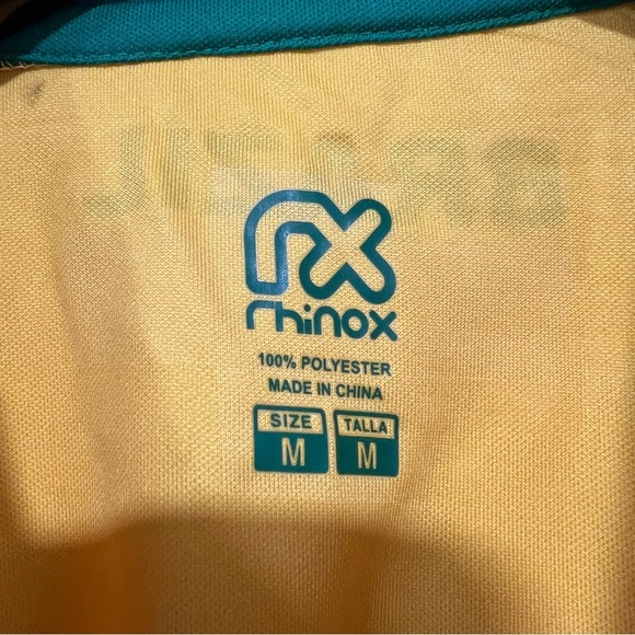 BRAZIL NATIONAL TEAM Soccer Jersey Rhinox Yellow Green Crest Men's Size Medium - Picture 4 of 8